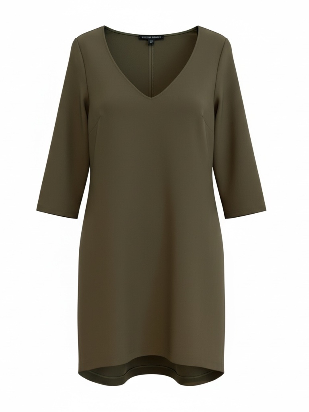 Boston Proper Olive Green V-Neck Shift Dress NWT - Stretch Knit